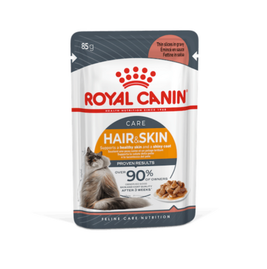 Royal Canin Feline Hair & Skin Care Wet Chunks In Gravy Pouch